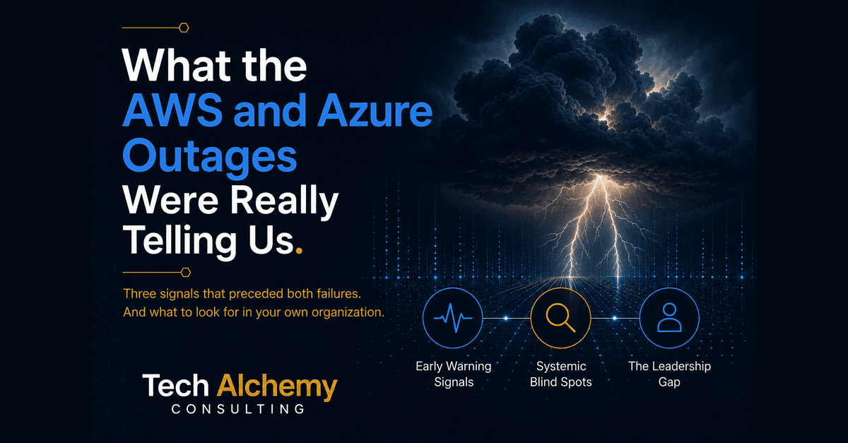 What the AWS and Azure Outages Were Really Telling Us — Tech Alchemy Consulting